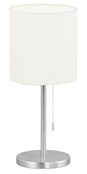 Eglo 1x60w Table Lamp W/ Aluminum Finish & Cream Fabric Shade - 82811A