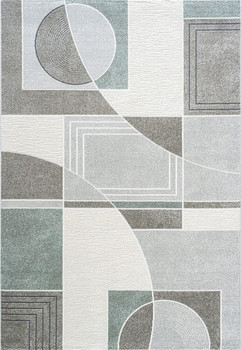 Dynamic Polaris Machine-made 46012 Ivory/grey/teal Area Rugs