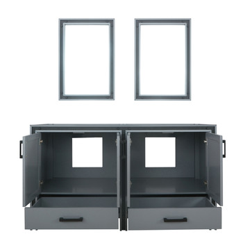 Ziva 60" Dark Grey Double Vanity, No Top And 22" Mirrors