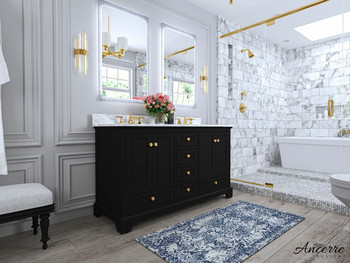 Audrey 60 In. Bath Vanity Set In Onyx Black