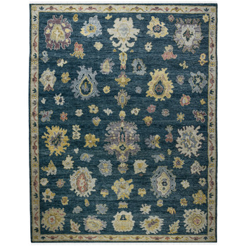 Amer Rugs Jaigarh Carmina JAI-20 Medium Blue Hand-Knotted Area Rugs