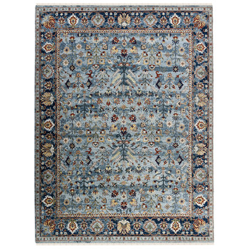 Amer Rugs Nuit Arabe Urie NUI-60 Carolina Blue Hand-Knotted Area Rugs