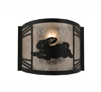 Meyda 12"w Rabbit On The Loose Left Wall Sconce