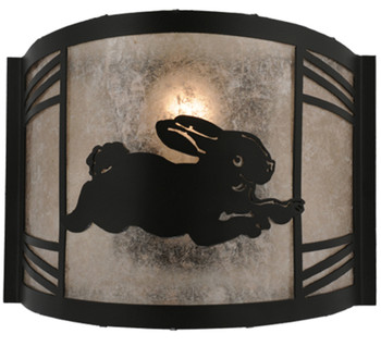 Meyda 12"w Rabbit On The Loose Right Wall Sconce