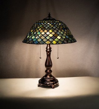 Meyda 22" High Tiffany Fishscale Table Lamp