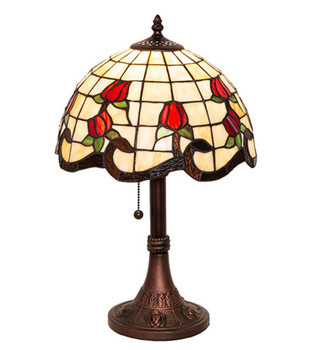 Meyda 19" High Roseborder Table Lamp