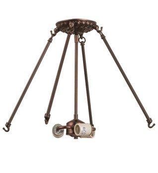 Meyda 24"w Mahogany Bronze 3 Lt Semi-flushmount Hardware