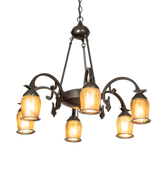 Meyda 29" Wide Revival Favrile 6 Light Chandelier