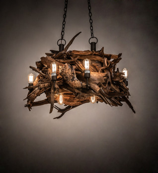 Meyda 36" Long Driftwood 8 Light Chandelier