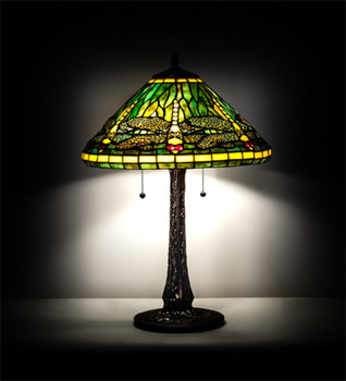 Meyda 22" High Tiffany Dragonfly Table Lamp