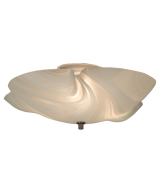 Meyda 16" Wide Metro Blanco Swirl Organic Flushmount - 242095