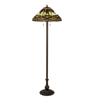 Meyda 60" High Tiffany Dragonfly Floor Lamp