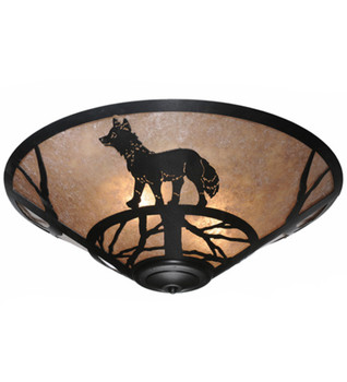 Meyda 22" Wide Fox On The Loose Flushmount