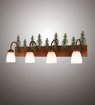 Meyda 34" Wide Tall Pines 4 Light Vanity Light