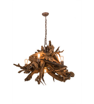 Meyda 40" Wide Driftwood 6 Light Chandelier