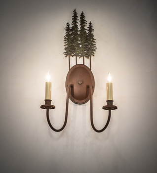 Meyda 12.5" Wide Tall Pines 2 Light Wall Sconce