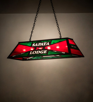 Meyda 48" Long Personalized Sapata Lodge Oblong Pendant