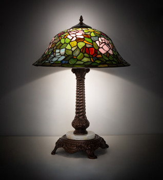 Meyda 23" High Tiffany Rosebush Table Lamp