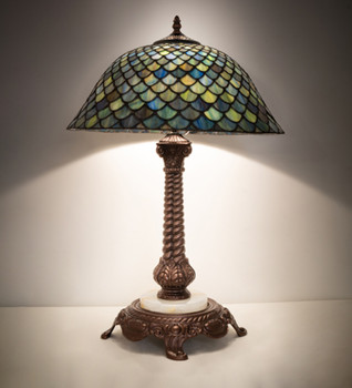 Meyda 23" High Tiffany Fishscale Table Lamp