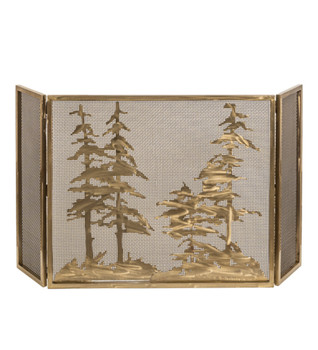 Meyda 56" Wide X 28" High Tall Pines Fireplace Screen