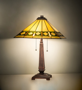 Meyda 23" High Diamond Band Mission Table Lamp