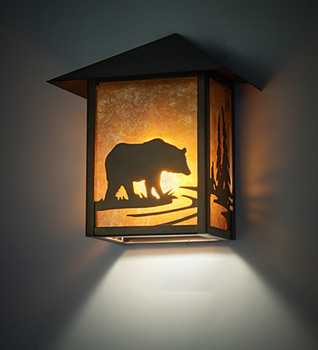 Meyda 9" Wide Seneca Bear Creek Wall Sconce