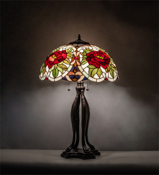 Meyda 30" High Renaissance Rose Table Lamp