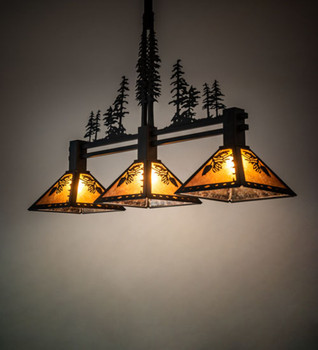 Meyda 45" Long Winter Pine Tall Pines 3 Light Island Pendant - 244585