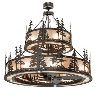 Meyda 55" Wide Tall Pines Two Tier Chandel-air - 250474