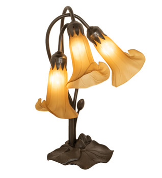 Meyda 16" High Amber Tiffany Pond Lily 3 Light Accent Lamp - 251683