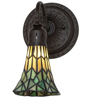 Meyda 5.5" Wide Stained Glass Pond Lily Wall Sconce - 260486
