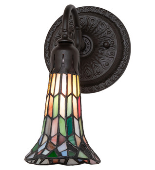 Meyda 5.5" Wide Stained Glass Pond Lily Wall Sconce - 260490