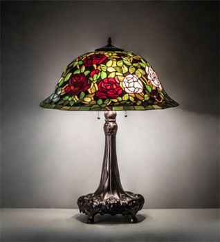 Meyda 31" High Tiffany Rosebush Table Lamp - 82452