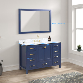 48" Freestanding Bathroom Vanity With Countertop & Undermount Sink - Navy Blue - 026 48 25 CT