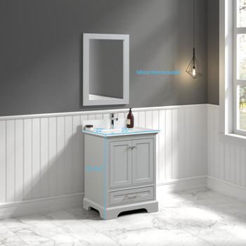 24" Freestanding Bathroom Vanity With Countertop & Undermount Sink - Metal Grey - 027 24 15 CT