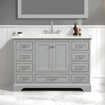 48" Freestanding Bathroom Vanity With Countertop & Undermount Sink - Metal Grey - 027 48 15 CT