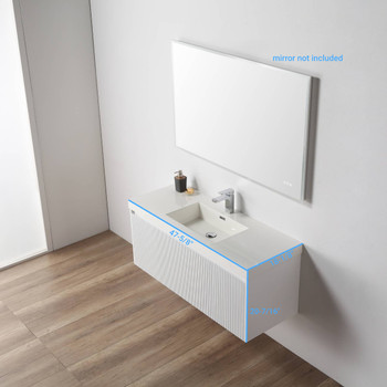 48" Floating Bathroom Vanity With Single Sink - Matte White