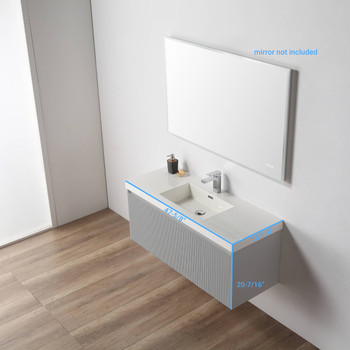 48" Floating Bathroom Vanity With Single Sink - Light Grey