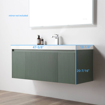 48" Floating Bathroom Vanity With Single Sink - Aventurine Green