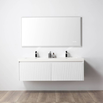 60" Floating Bathroom Vanity With Sink - Matte White