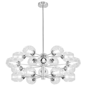 Dainolite 18lt Halogen Chandelier, Pc W/ Clr Glass - ABI-3318C-PC-CLR