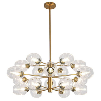 Dainolite 18lt Halogen Chandelier, Vb W/ Clr Glass - ABI-3318C-VB-CLR