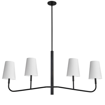 Dainolite 4lt Incan Horizontal Chandelier Mb W/ Wh Shades - ELN-534HC-MB-790