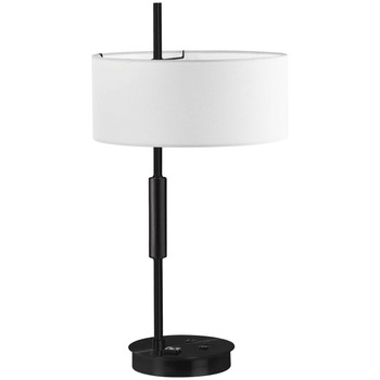 Dainolite 1lt Incandescent Table Lamp, Mb W/ Wh Shade - FTG-261T-MB-WH