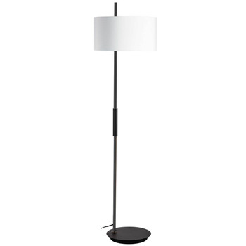 Dainolite 1lt Incandescent Floor Lamp, Mb W/ Wh Shade - FTG-622F-MB-WH