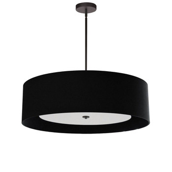 Dainolite 4lt Incan Pendant, Mb, Bk Shade W/ Wh Diffuser - HEL-304P-MB-BW