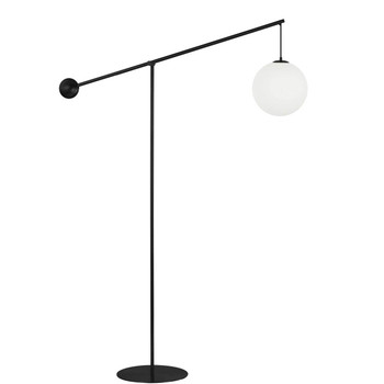 Dainolite 1 Lt Incandescent Floor Lamp, Mb W/ Opal Glass - HOL-1061F-MB