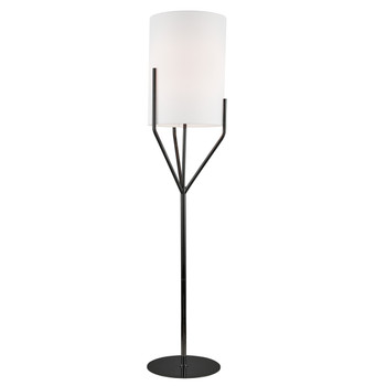 Dainolite 1lt Incandescent Floor Lamp, Mb W/ Wh Shade - KHL-651F-MB