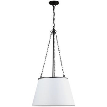 Dainolite 1lt Incandescent Pendant, Mb W/ Wh Shade - PLY-181P-MB-WH