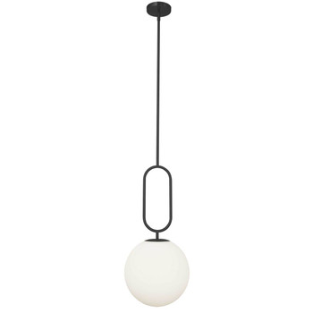 Dainolite 1lt Incandescent Pendant, Mb W/opal Glass - SIM-121P-MB